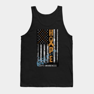 COPD Awareness Hope Flag Blue Butterflies Tank Top